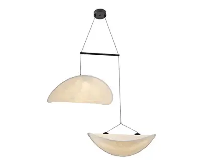 08022-60+60,01 Подвес Брами белый d60+60 h50-120 Led 36W (3000K). ТМ Kink Light