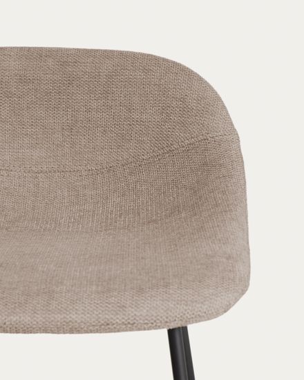 Барный стул Zahara из коричневой синели с черными стальными ножками, 76 см