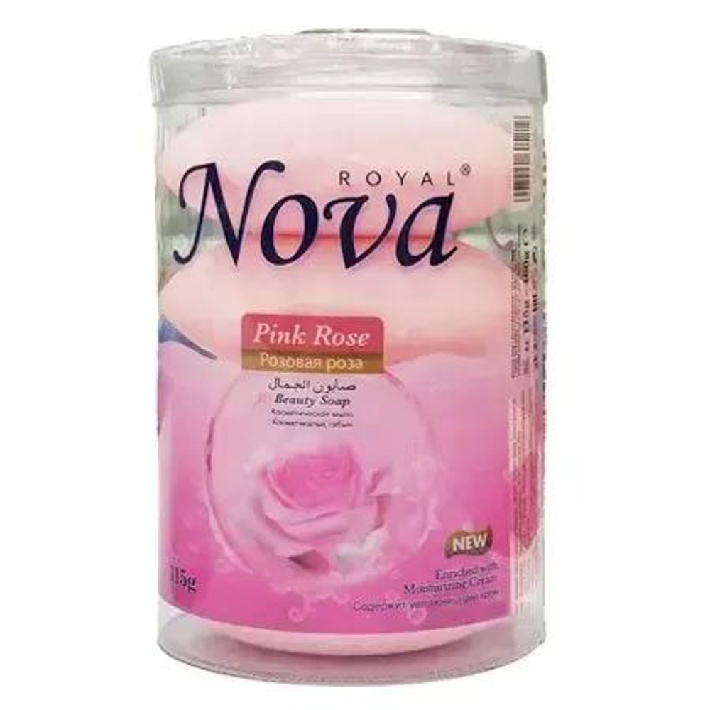 Мыло Nova Royal Розовая роза 4*115гр (банка) *16