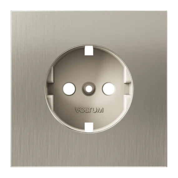 Накладка для розетки с заземлением Voltum S70 Metal Никель VLSM000611