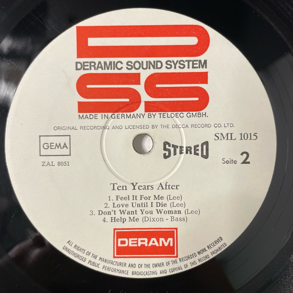 Винтажная виниловая пластинка LP Ten Years After Ten Years After (Германия 1967)