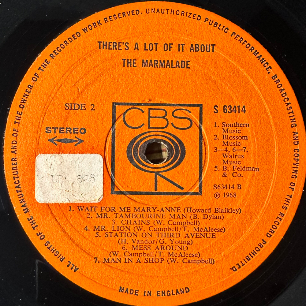 The Marmalade ‎– There's A Lot Of It About (Англия 1968г.)