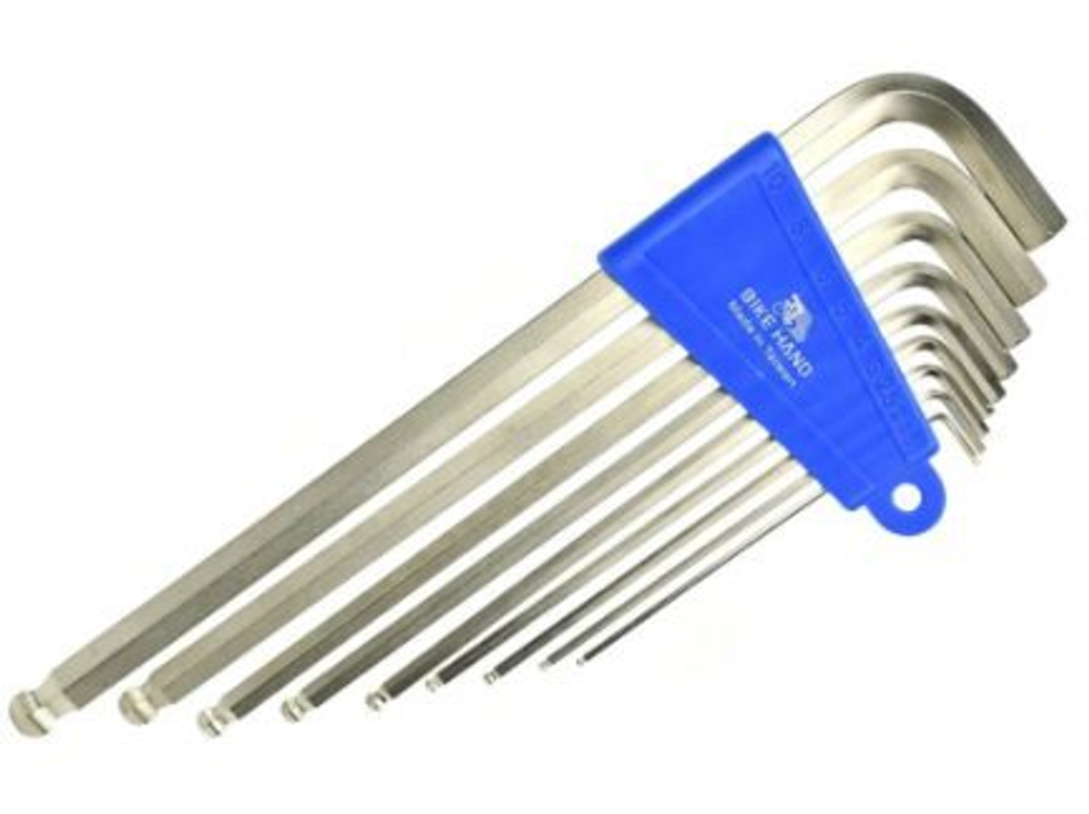 Набор шестигранников с длинной ручкой BikeHand YC-623, шаровые головки, 9 размеров