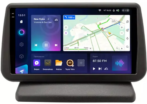 Магнитола для Nissan Note E11 2005-2013 (вместо верхнего бардачка) - Teyes CC3-2K-SPLIT QLed Android 10, Быстрая, 4G SIM-слот, CarPlay