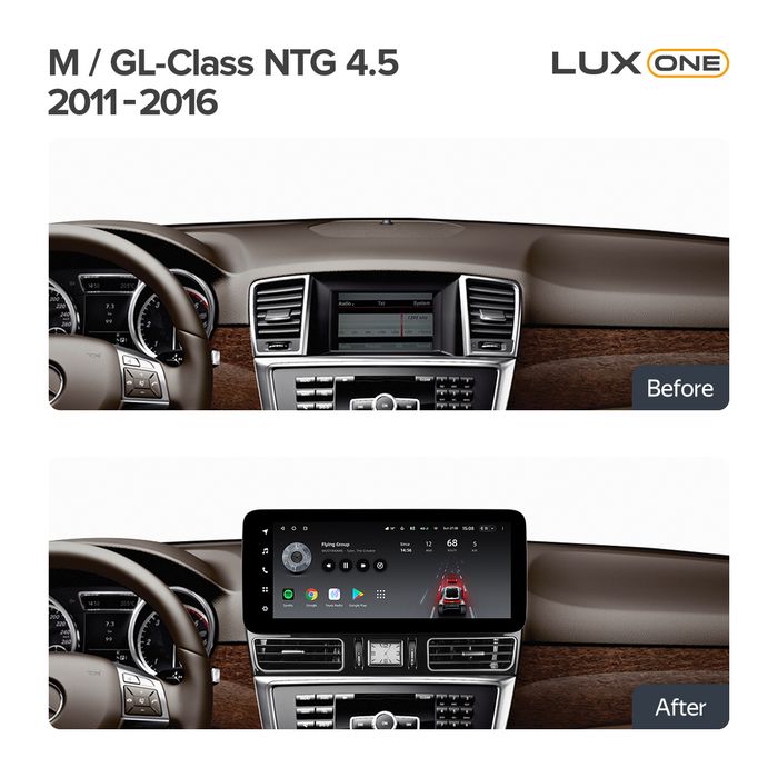 Магнитола для Mercedes-Benz ML W166 2011-2015 NTG 4.5 - FarCar MB1003 монитор 12.3" на Android 13, Быстрая, CarPlay, 4G SIM-слот