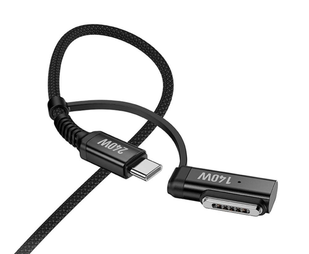 Usb Кабель-зарядка Hoco U142 2в1 Type-C на Type-C/MAG3 140W/240W 1.8м черный