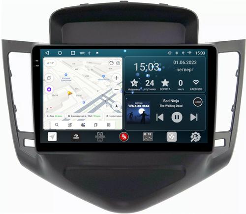 Магнитола для Chevrolet Cruze 2009-2012 (черный/серебро) - RedPower 045 Android 10, Быстрая, QLED+2K, CarPlay, SIM-слот