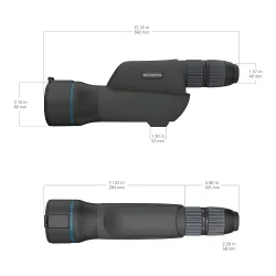 Зрительная труба Vector Optics Continental 20-60x80 ED, сетка MIL FFP - размеры изделия, боковой вид