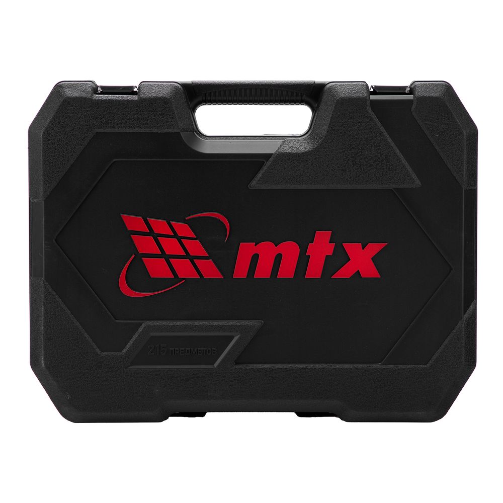Набор инструментов, 1/2", 3/8", 1/4", пластиковый кейс 215 предметов MTX