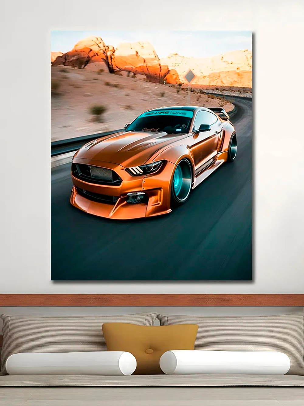 Картина "Ford Mustang", на стену для интерьера 50х70см 1шт.