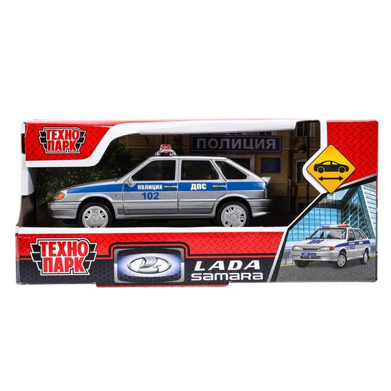 Машина пластик LADA LADA-2114 "samara"без дв, 11 cm, пол сереьристый,кор. Технопарк
