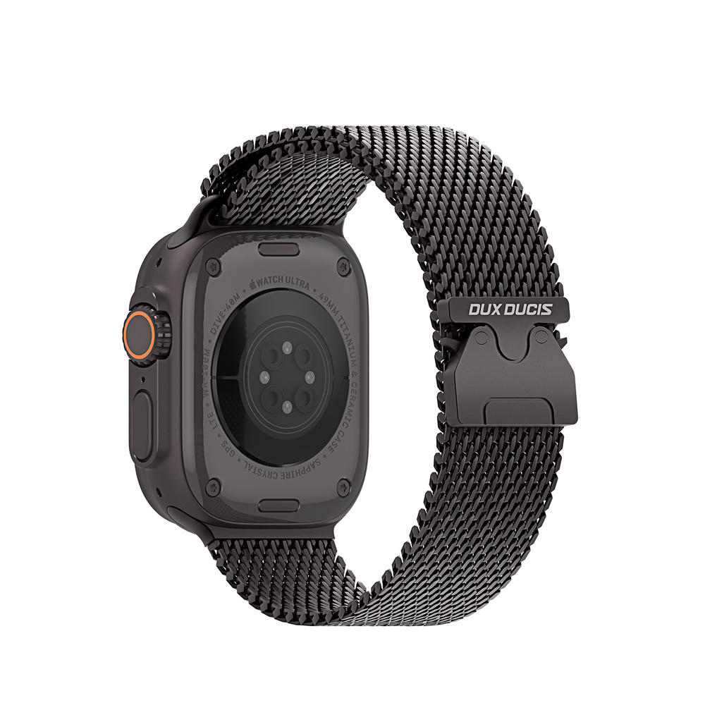 Ремешок из нержавеющей стали серого цвета для смарт часов Apple Watch 38, 40, 41 и 42мм, серия Milanese Air Series (миланская петля) от Dux Ducis