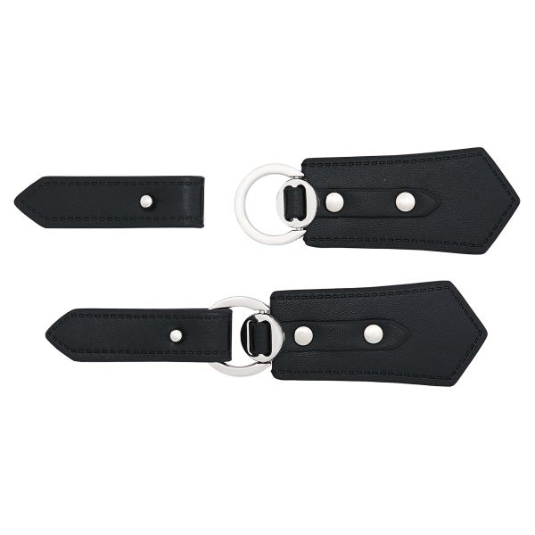 Застежка для кардигана 13х3.2 см, 6 шт, Black/S черный с серебром, FA214