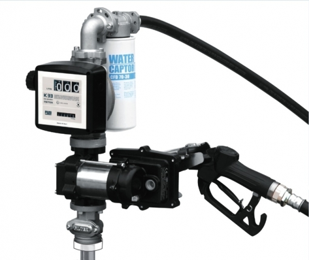 Drum EX50 12V K33 ATEX - Бочковой комплект для бензина (мех. пист., мех. счет., каб. пит.), 50 л/мин