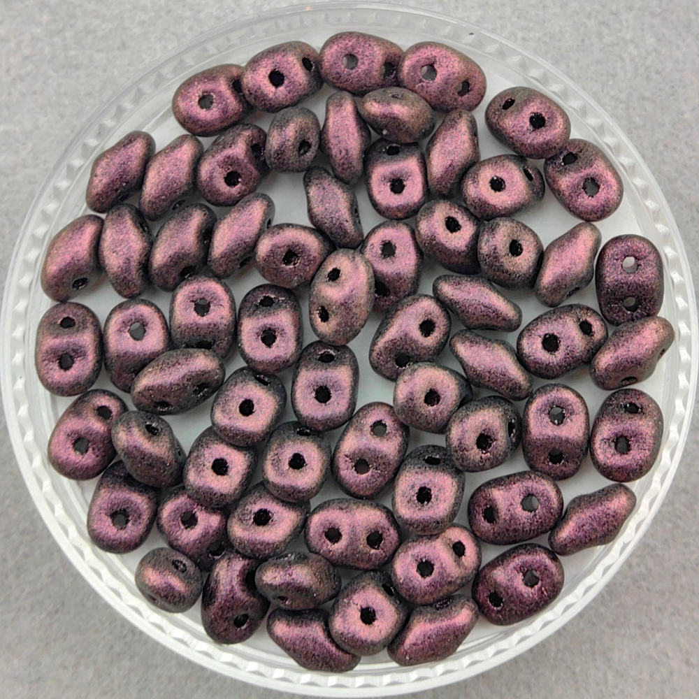 Бусины SuperDuo 2,5x5 мм, цвет Слива, хамелеон (Polychrome Plum)