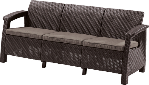 Диван пластиковый Corfu love seat max коричневый