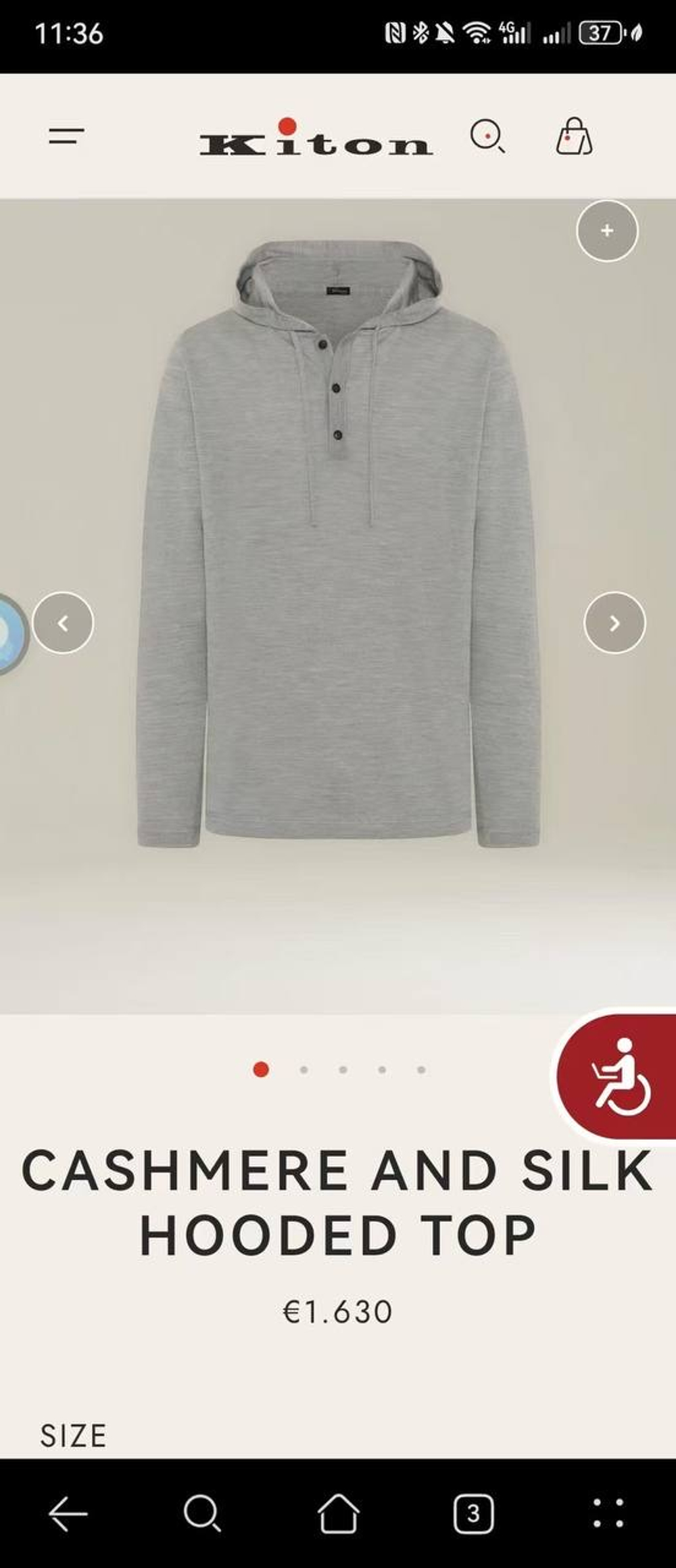 Кофта с капюшоном Kiton