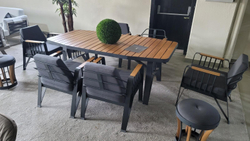 Столовая группа Ocean Dinning Set. Алюминий, ироко. Поставка 45 дней.