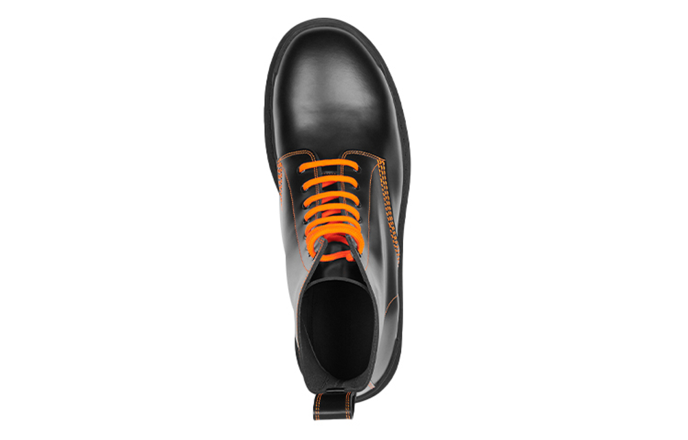 Balenciaga Strike 20mm Lace Up Combat Boots Black/Orange