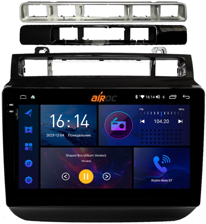 Магнитола для VW Touareg 2010-2018 (RCD550, поддержка подогревов) - AIROC 2K RI-3712 Android 12, Быстрая, QLed+2K, CarPlay, SIM-слот