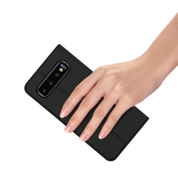 Чехол книжка из PU кожи черного цвета от Dux Ducis для смартфона Samsung Galaxy S10, серия Skin Pro Series Case