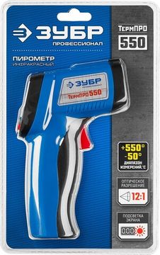 ЗУБР ТермПро-550 -30° +550°С, инфракрасный пирометр, Профессионал (45723-550)