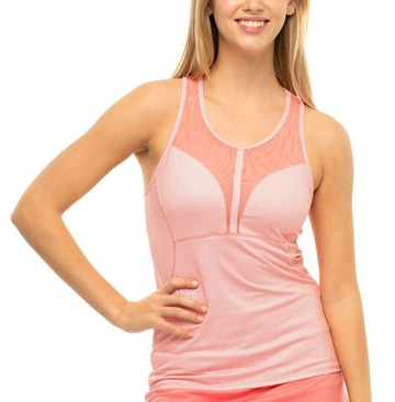 Женский топ теннисный Lucky in Love Patch Me If You Can Blush Net Tank - Розовый
