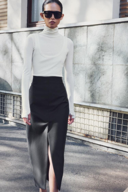 ZARA ФУТБОЛКА С ДВОЙНЫМ ЭФФЕКТОМ, ЭКРЮ