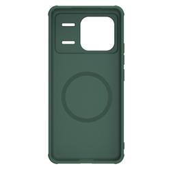 Чехол зеленого цвета (Deep Green) от Nillkin c встроенным круглым магнитом для Xiaomi Poco F6 Pro, серия Super Frosted Shield Pro Magnetic Case