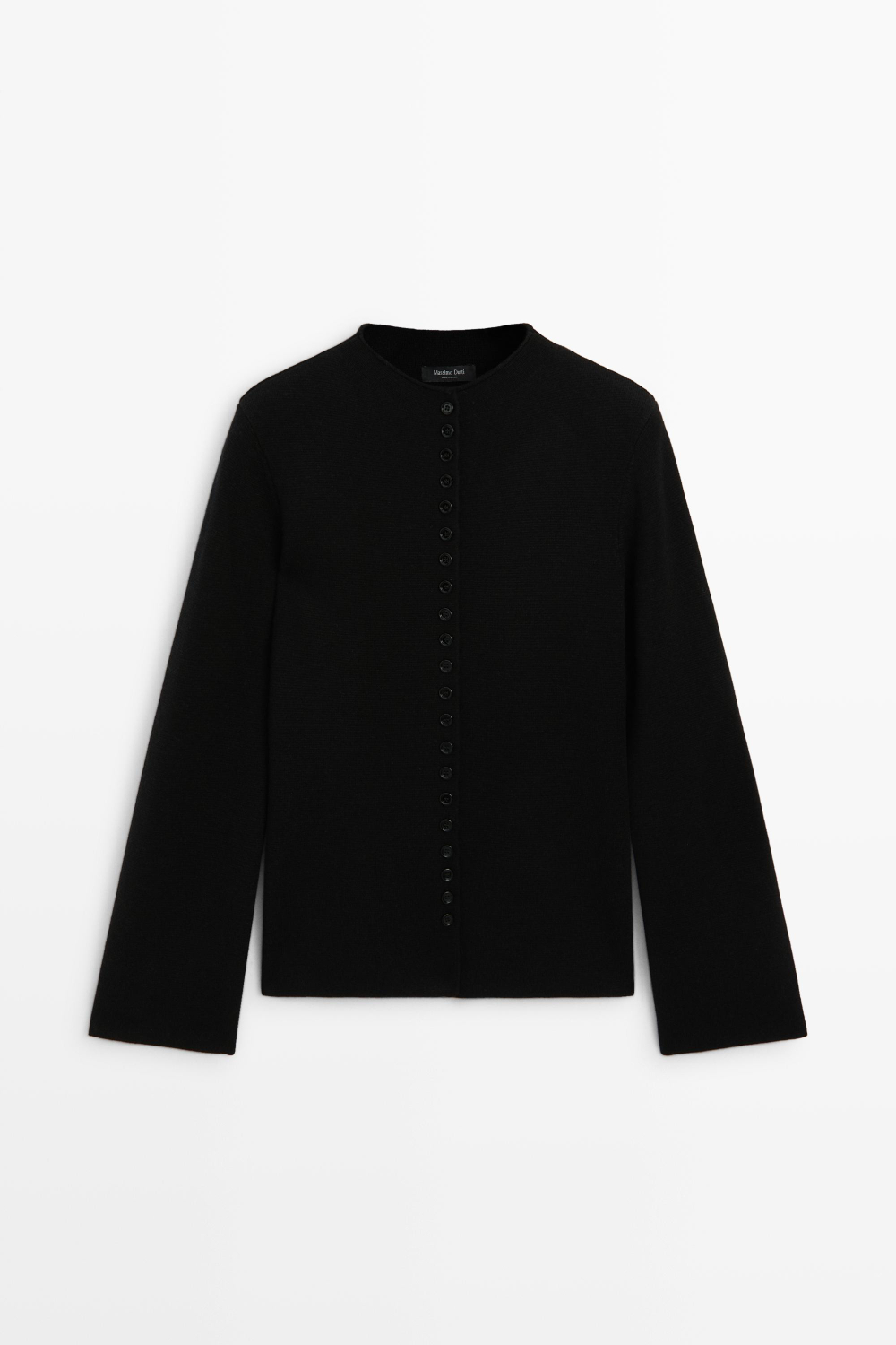 Massimo Dutti Кардиган из трикотажа с пуговицами, черный