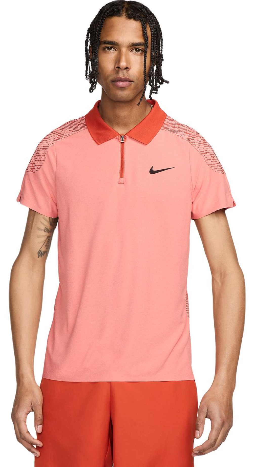 Мужское теннисное поло Nike Dri-Fit Adventage Slam RG Tennis Polo - pink quartz/rust factor/black