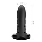 Черная вибронасадка 10,3см на палец Pretty Love Vance BI-014851