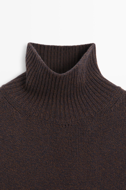 Massimo Dutti Свитер оверсайз из 100% шерсти, коричневый
