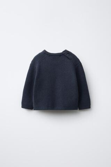 ZARA СВИТЕР ВЯЗАНЫЙ ЖЕМЧУЖНЫЙ КАРМАН, ТЕМНЫЙ АНТРАЦИТ
