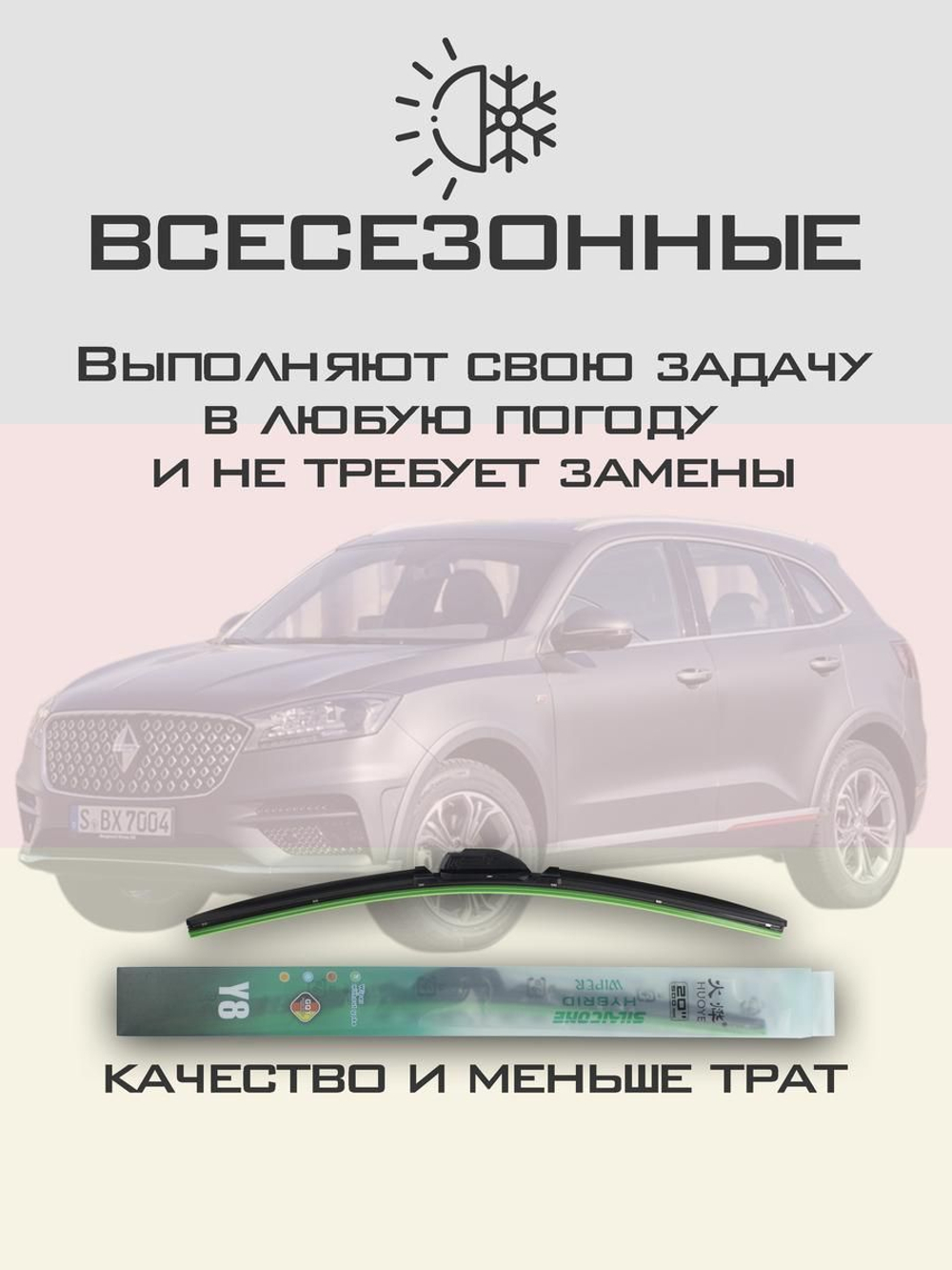 Щетки стеклоочистителя HUOYE Y8 550/475 мм на Borgward BX7 | Push button