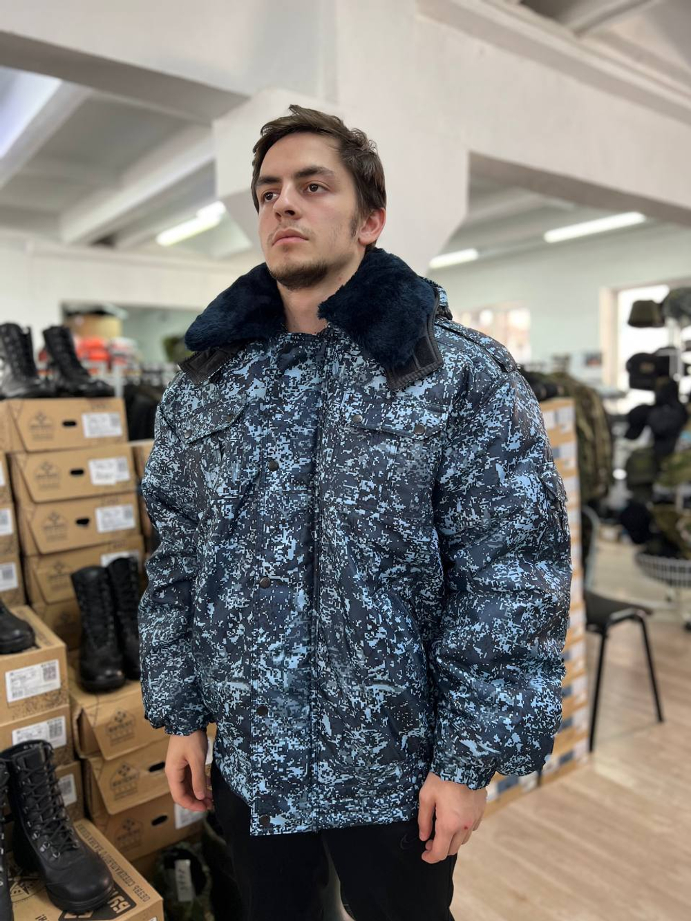 Куртка зимняя / синяя цифра