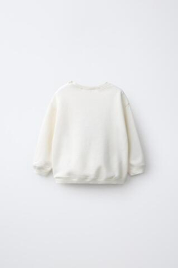 ZARA ТОЛСТОВКА С ПРИНТОМ «МЕДВЕЖОНОК», ЭКРЮ