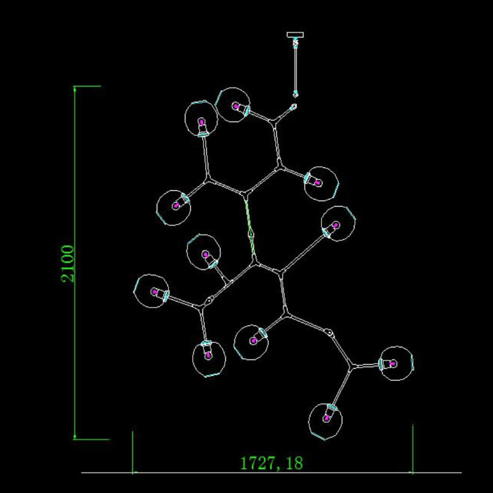 Люстра BRANCHING BUBBLE CHANDELIER 11  by LINDSEY ADELMAN     cascade ( dark )