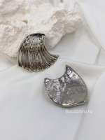 Серьги серебро рифленое волна