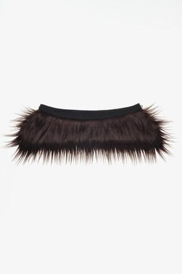 ZARA X JOHN GALLIANO ВОРОТНИК ИЗ ИСКУССТВЕННОГО МЕХА, ШОКОЛАДНЫЙ
