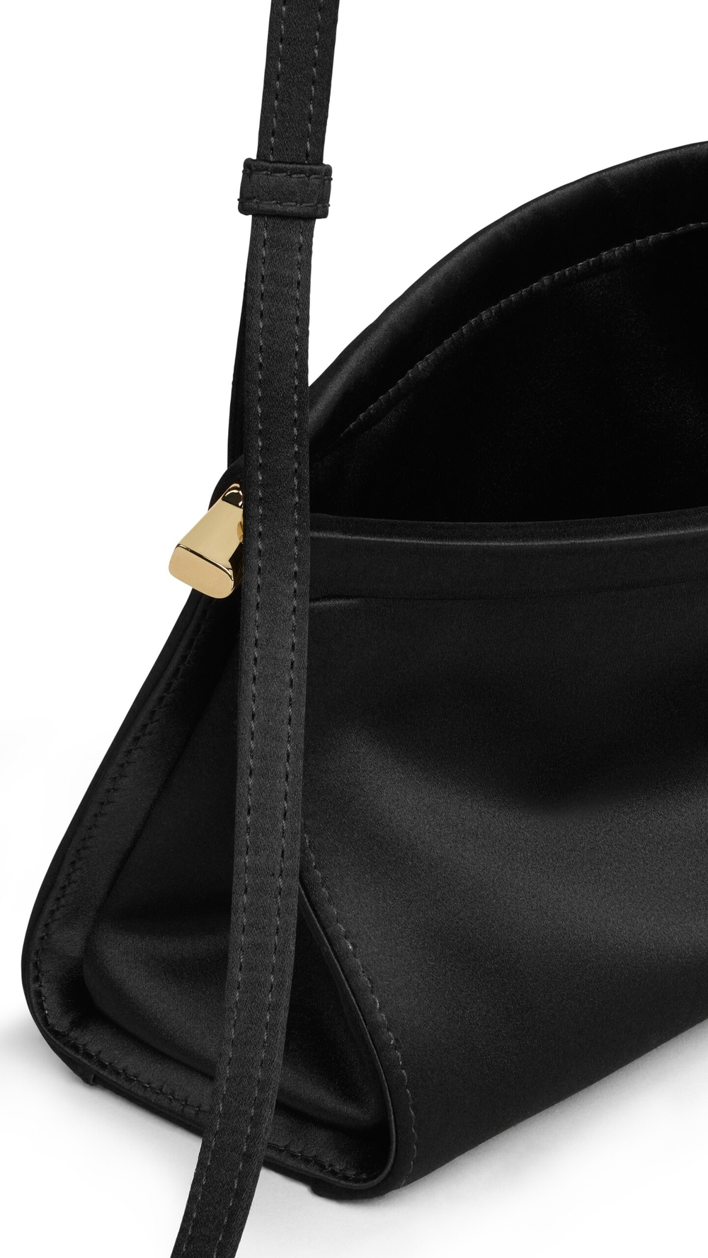 ALAÏA МАЛЕНЬКАЯ АТЛАСНАЯ СУМКА LE CLICK EAST WEST, ЧЕРНЫЙ