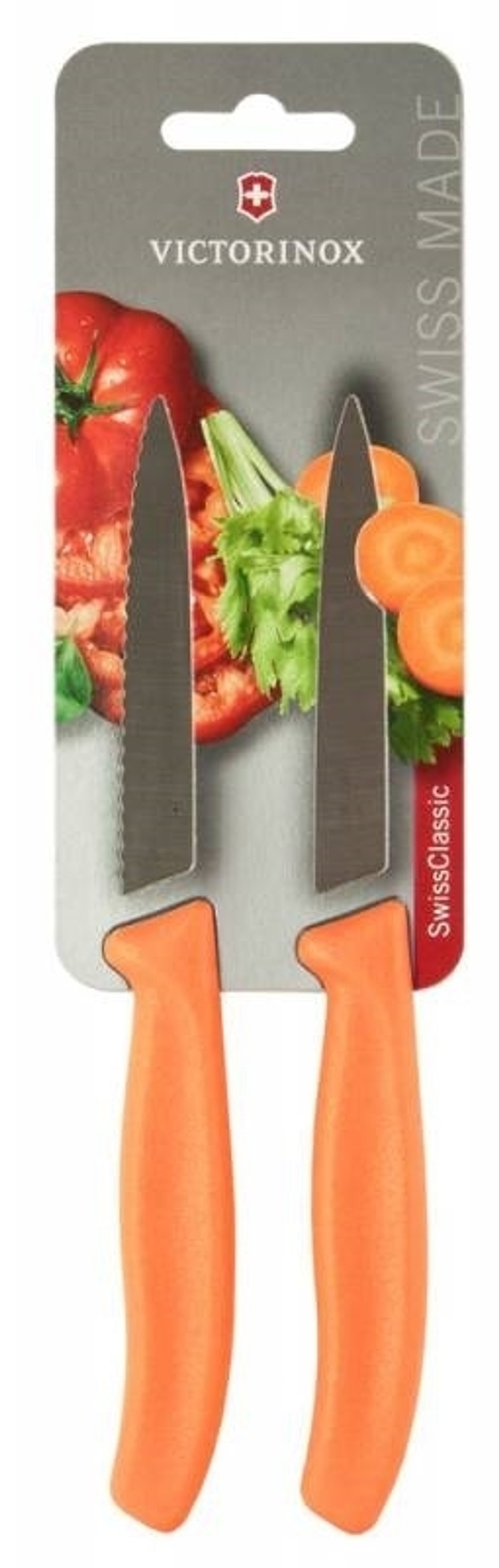 Набор Victorinox кухонный, 2 предмета, лезвие прямое и волнистое, оранжевый