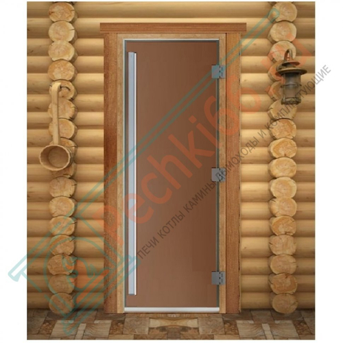 Дверь для бани и сауны Престиж бронза матовая, 180х70 см по коробке (DoorWood) в Кирове