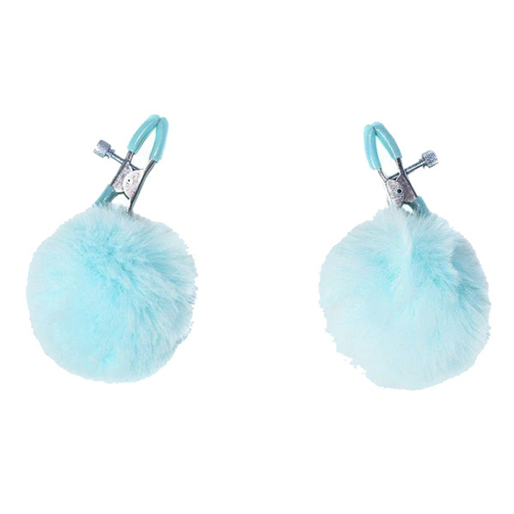 Зажимы на соски с голубыми меховыми шариками Lola Games Party Hard Angelic 1140-04lola