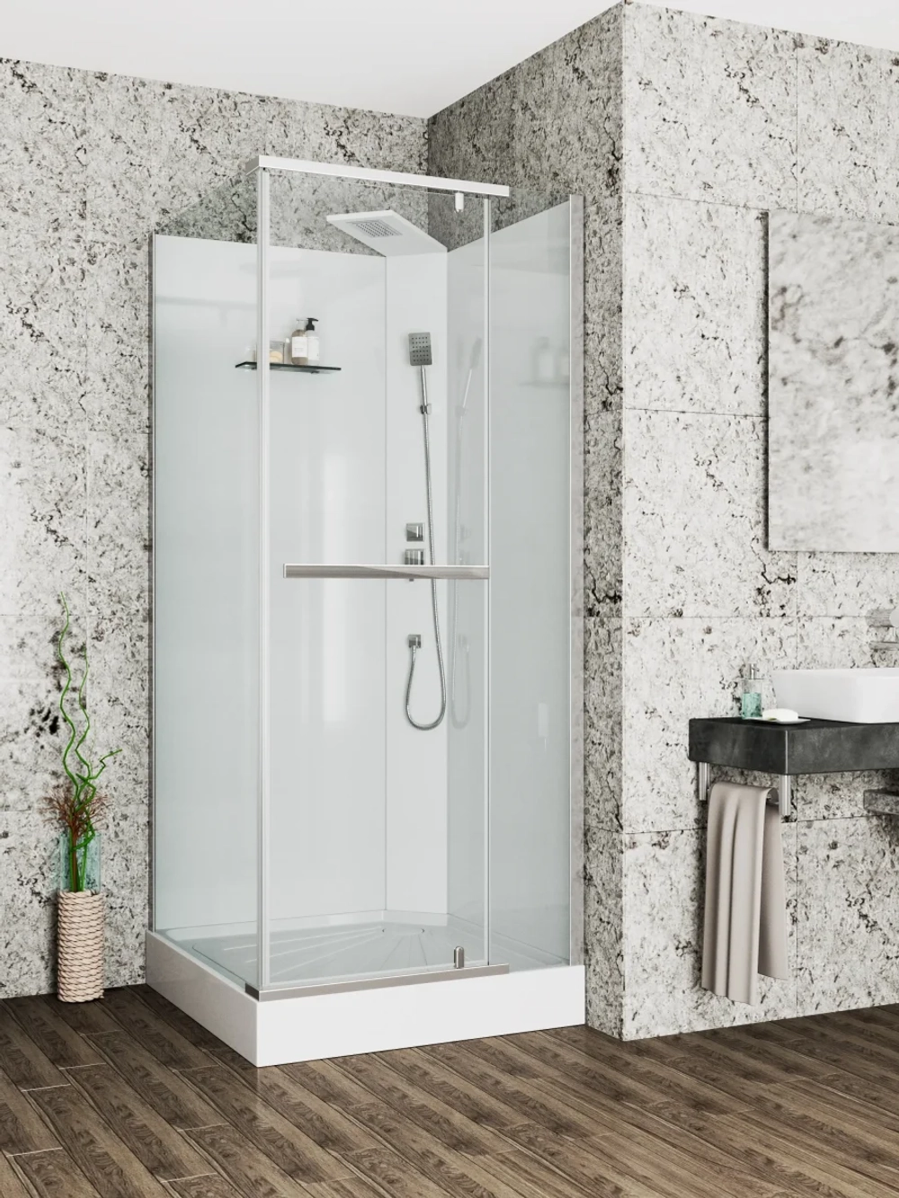 Душевая кабина Ceruttispa (ЧеруттиСпа) MiMi90T, с низким поддоном, 90x90x225