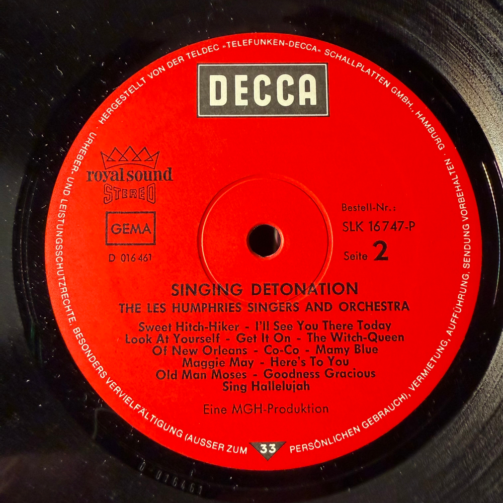 The Les Humphries Singers And Orchestra ‎– Singing Detonation (Германия 1972.)