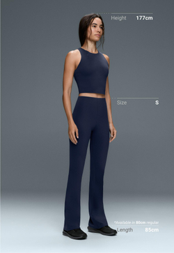 OYSHO Брюки клеш High Rise Compressive Raise Up, темно-синий