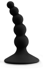 Черный анальный стимулятор с шариками Lure me Beaded Anal Plug - 10,3 см. (Цвет: черный)