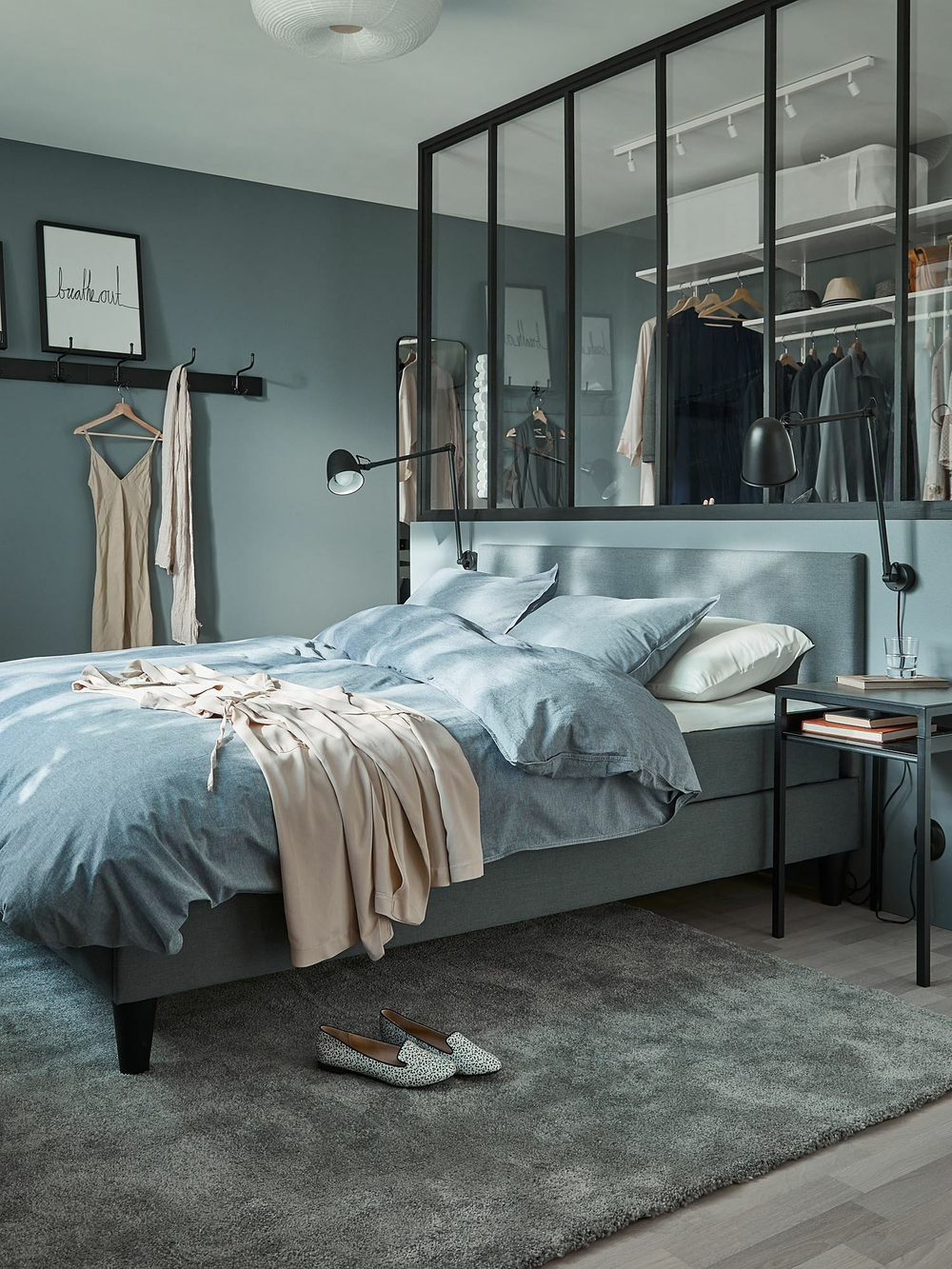 Комплект постельного белья IKEA KOPPARBLAD (КОППАРБЛАД), Односпальный, Темно-серый, 150x200, 50x80 см