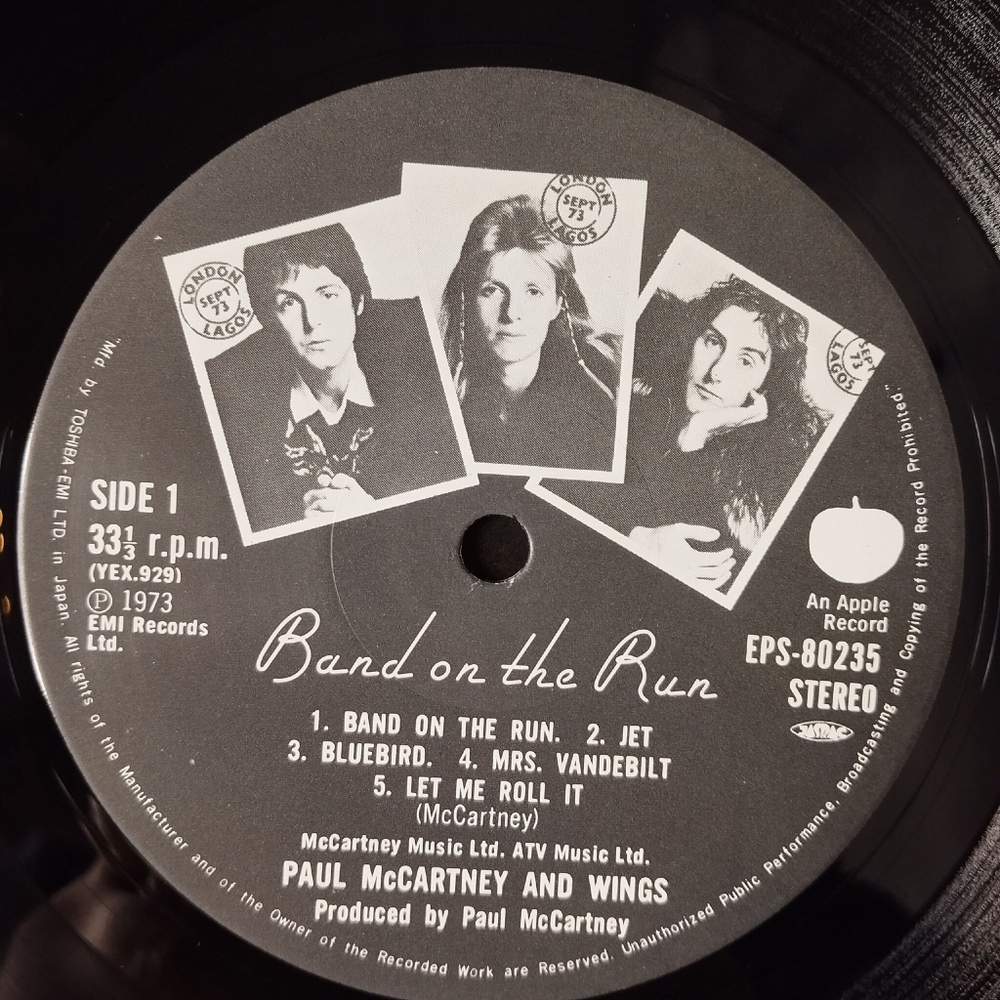 Винтажная виниловая пластинка LP Paul McCartney And Wings Band On The Run (Japan 1975) (Obi Copy) (Poster)